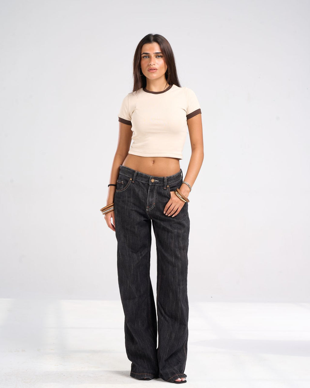 Ringer beige top