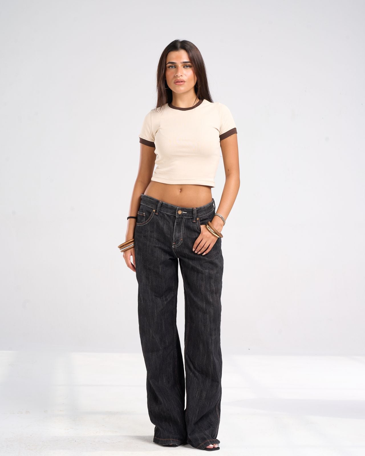 Ringer beige top